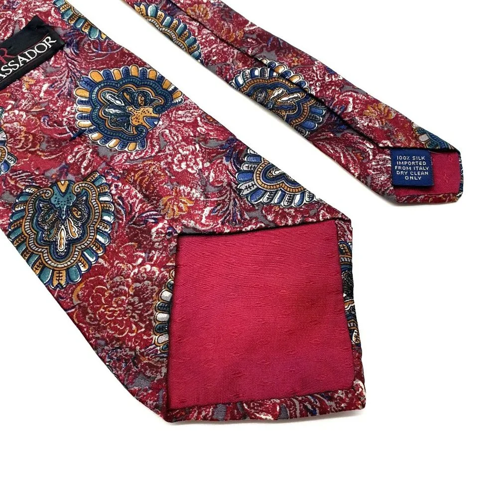 Ambassador Mens Necktie Designer Accessory Office Work Casual Dad Gift - Picture 4 of 5